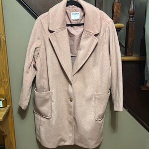 Old Navy Women's Dusty Blush Pink Single-Breasted Pea Coat